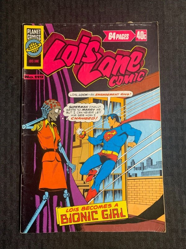 Vintage Lois Lane Album Planet Comics #119, raw comic book in VG 4.0 condition — front cover