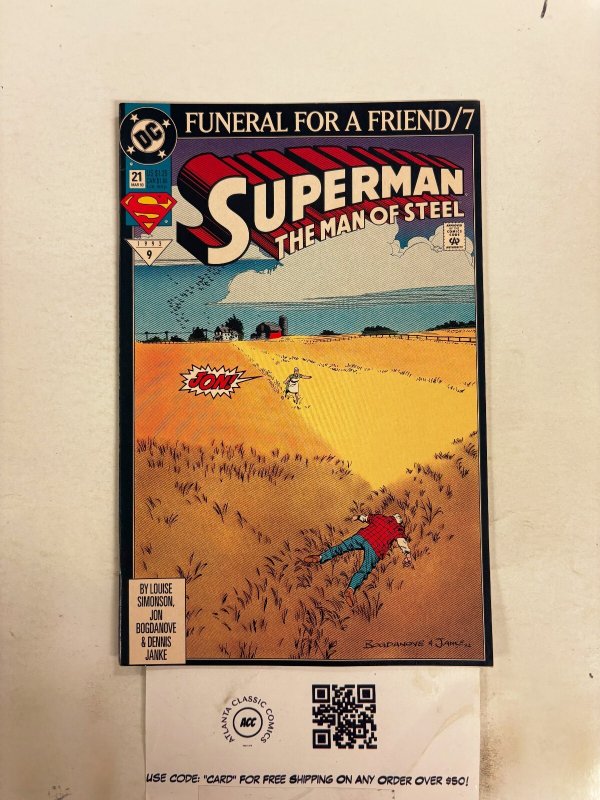 Superman Man of Steel #21 (DC Comics), raw comic book in NM condition — front cover