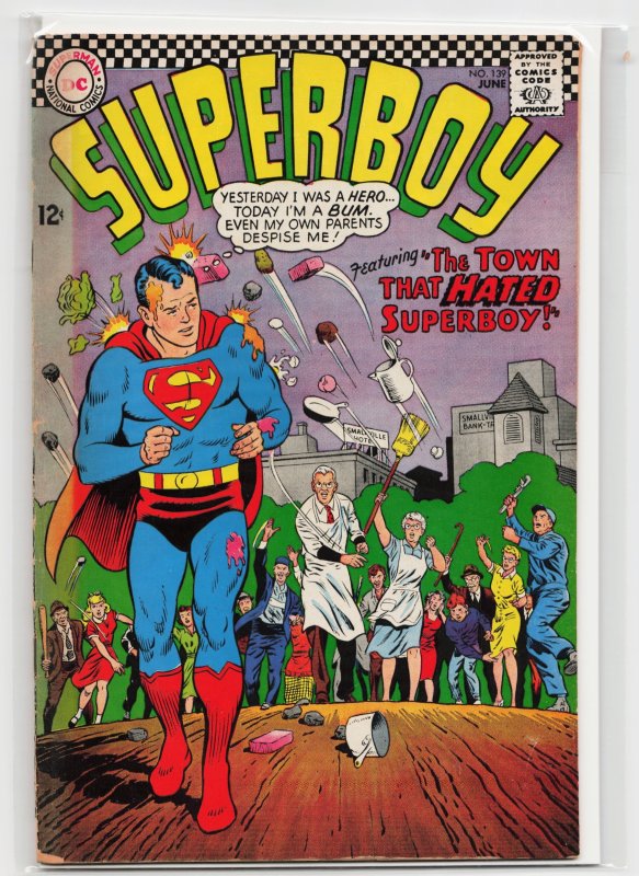Superboy #139 (DC Comics, 1967), raw, ungraded comic book — front cover