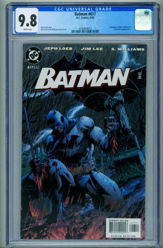 Batman #617 (DC Comics, 2003), CGC 9.8 graded comic book, Universal Blue label — front cover in its holder