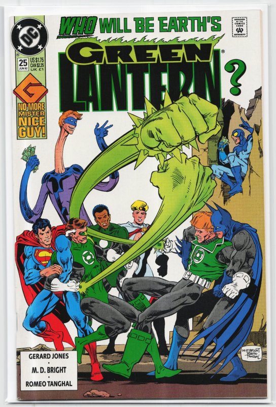Green Lantern #25 (DC Comics, 1992), raw, ungraded comic book — front cover