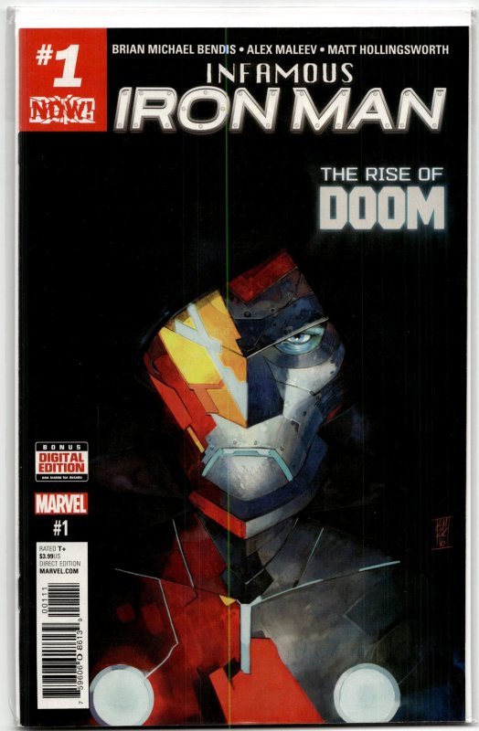 Infamous Iron Man #1 (Marvel Comics, 2016), raw, ungraded comic book — front cover