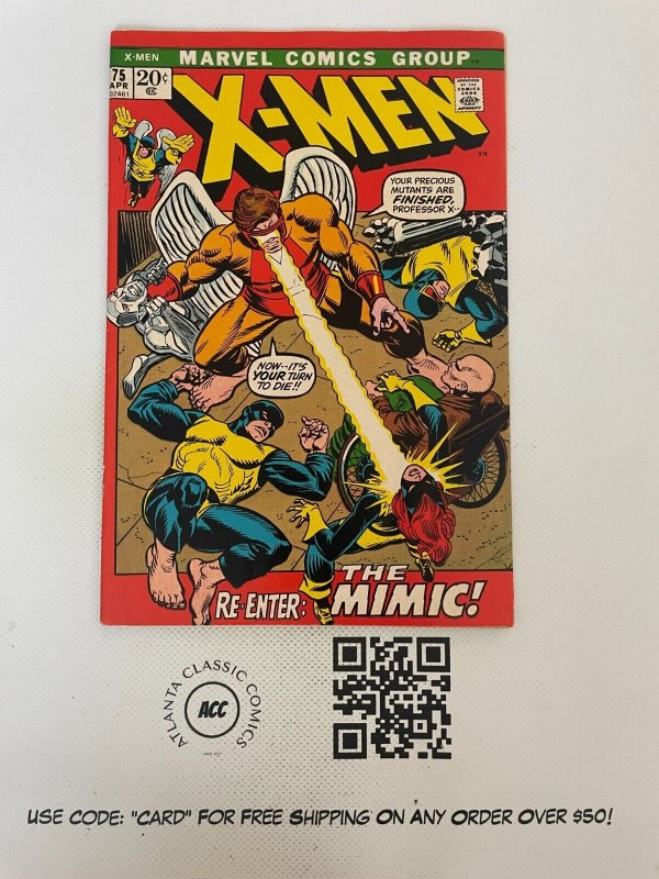 (Uncanny) X-Men #75 (Marvel Comics), raw comic book in VF/NM condition — front cover