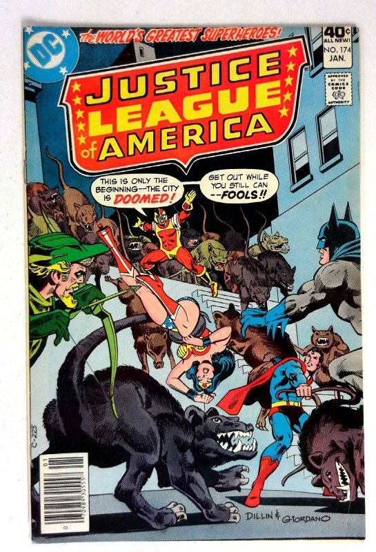 Justice League of America #174 (DC Comics, 1980), raw comic book in VG condition — front cover