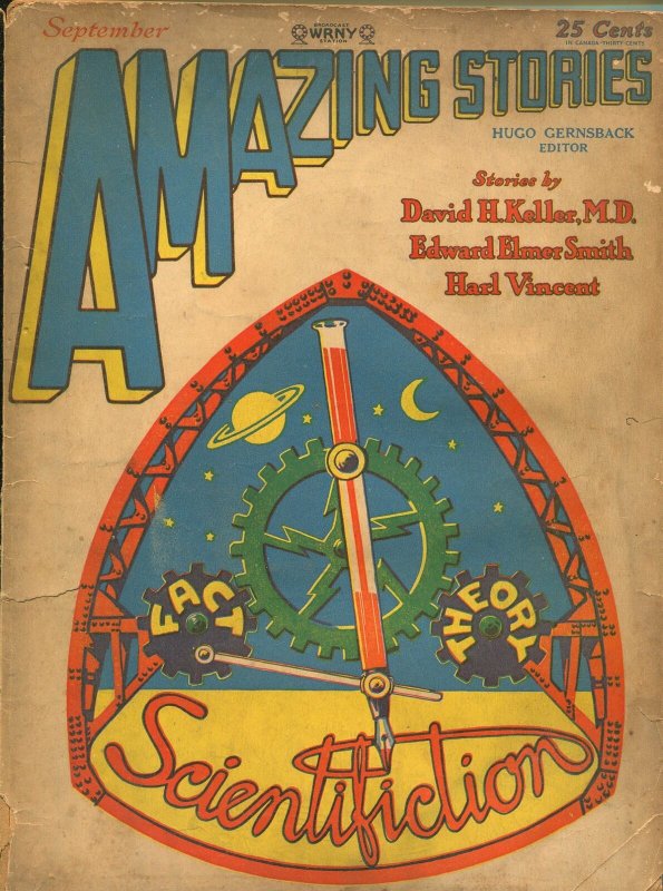 Amazing Stories September 1928-E.e. Smith-P/fr, raw comic book in FR condition — front cover
