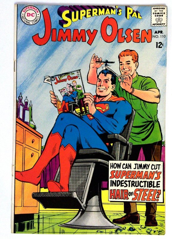 Superman's Pal Jimmy Olsen #110 (DC Comics, 1968), raw comic book in VG/FN condition — front cover