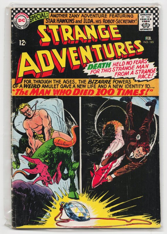 Strange Adventures #185 (DC Comics, 1966), raw, ungraded comic book — front cover