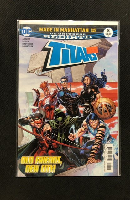 Titans #8 (2017), raw, ungraded comic book — front cover