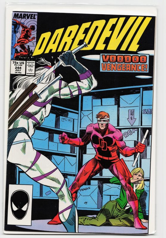 Daredevil #244 (Marvel Comics, 1987), raw, ungraded comic book — front cover