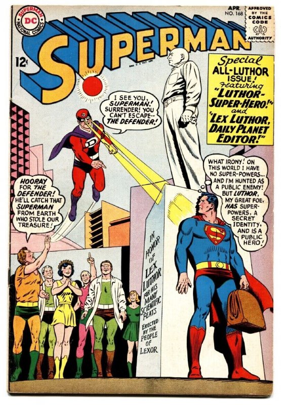 Superman #168 (DC Comics, 1964), raw, ungraded comic book — front cover