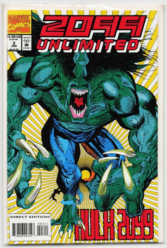 2099 Unlimited #3 (Marvel Comics, 1994), raw, ungraded comic book — front cover
