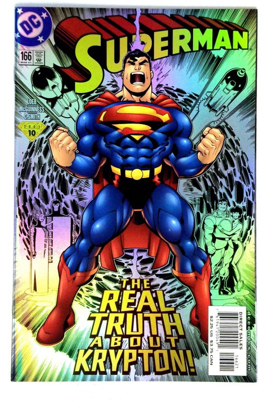 Superman #166 (DC Comics, 2001), raw comic book in NM- condition — front cover