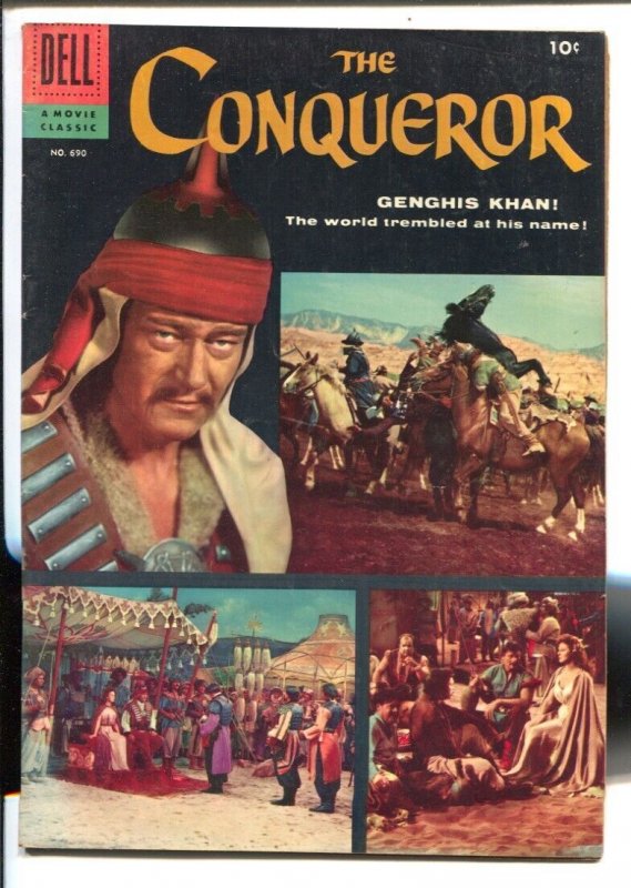 The Conqueror-Four Color Comics #690 (Dell Comics, 1956), raw, ungraded comic book — front cover