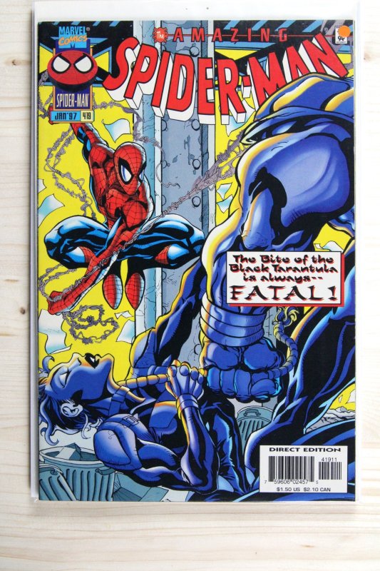 The Amazing Spider-Man #419 (Marvel Comics, 1997), raw comic book in NM- 9.2 condition — front cover
