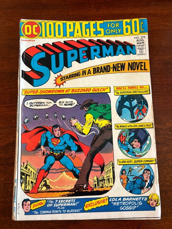 Superman #278 (DC Comics), raw comic book in FN condition — front cover