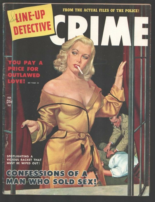 Line-Up Detective 1/1951-Lurid gun Moll Crime Cover by George Gross-Violent P..., raw, ungraded comic book — front cover