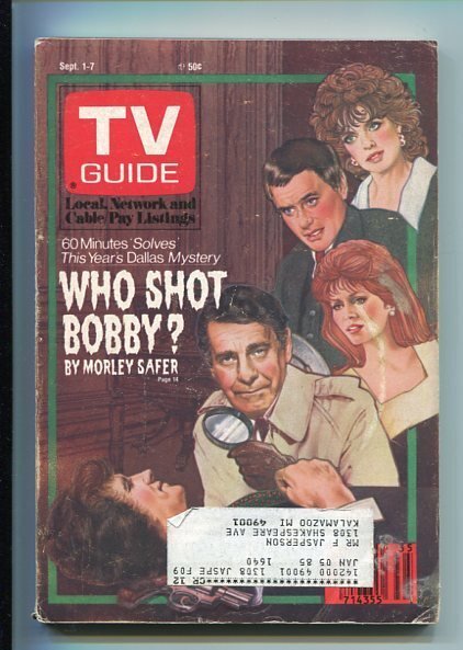 Mag: TV Guide 09/01/84- Grand Rapids Edition- Dallas- Tracy Scoggins, raw, ungraded comic book — front cover