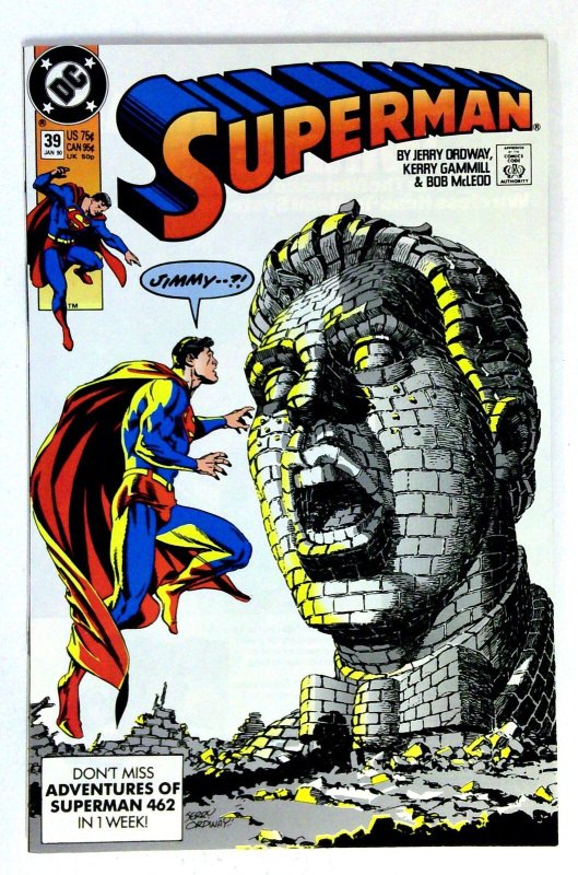 Superman #39 (DC Comics, 1990), raw comic book in NM- condition — front cover