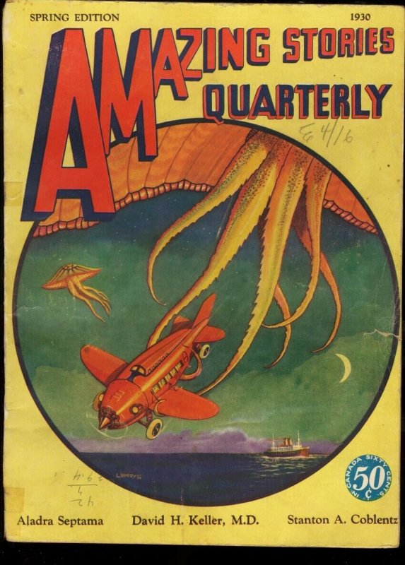 Amazing Stories Quarterly 1930 Spg-Early Sci-Fi G (Experimenter Publishing, 1930), raw, ungraded comic book — front cover