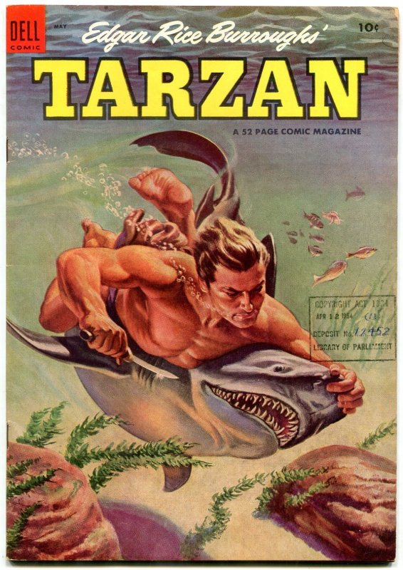 Tarzan #56 (Dell Comics, 1954), raw, ungraded comic book — front cover