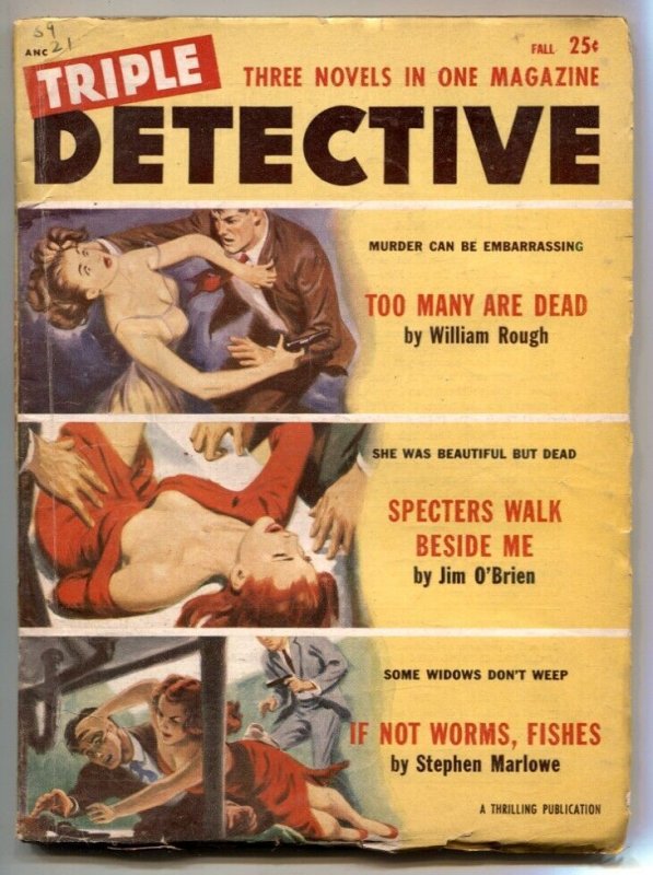 Pulp: Triple Detective Pulp Fall 1954- Joseph Dreany Cover (1954), raw, ungraded comic book — front cover