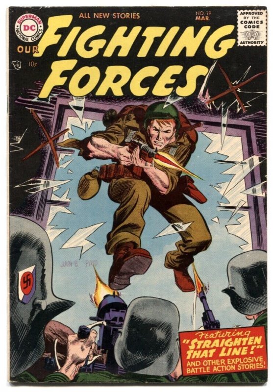 Our Fighting Forces #19 (DC Comics, 1957), raw comic book in VF- condition — front cover