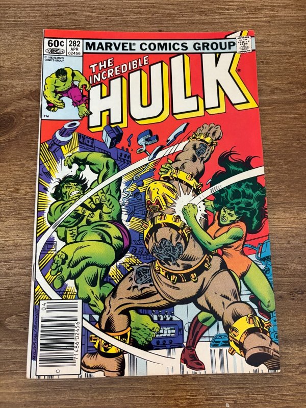 The Incredible Hulk #282 (Marvel Comics), raw comic book in NM condition — front cover
