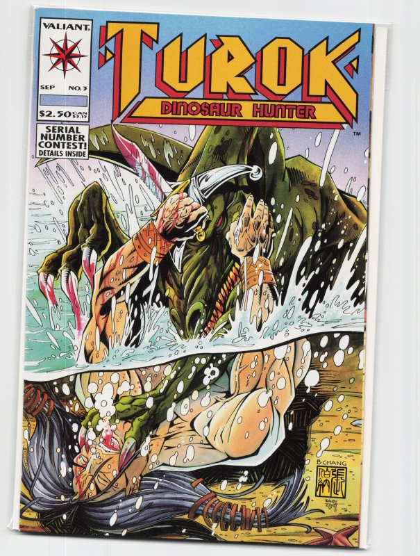 Turok, Dinosaur Hunter #3 (Valiant Comics, 1993), raw, ungraded comic book — front cover