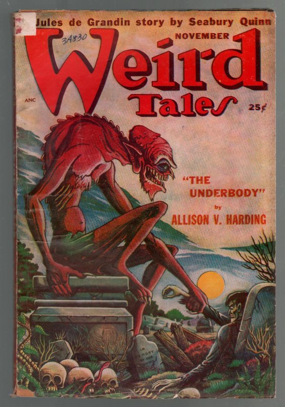 Weird Tales 9/1949-Canadian-Labonski Skull Cover-Quinn-Sturgeon-FN-, raw comic book in FN- condition — front cover