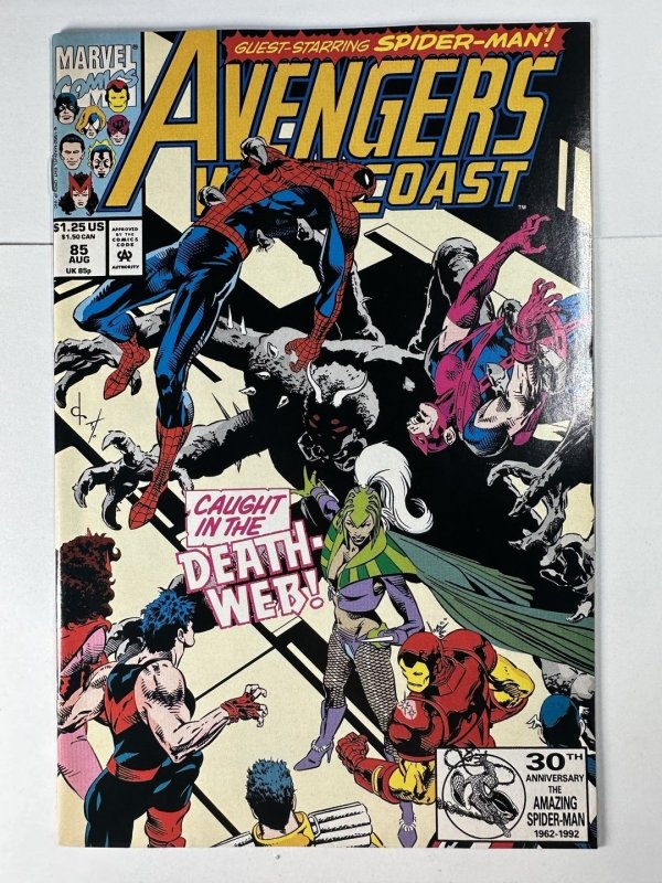 Avengers West Coast #85 (Marvel Comics, 1992), raw, ungraded comic book — front cover