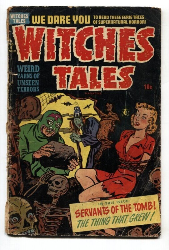 Witches Tales #6 (1952), raw, ungraded comic book — front cover