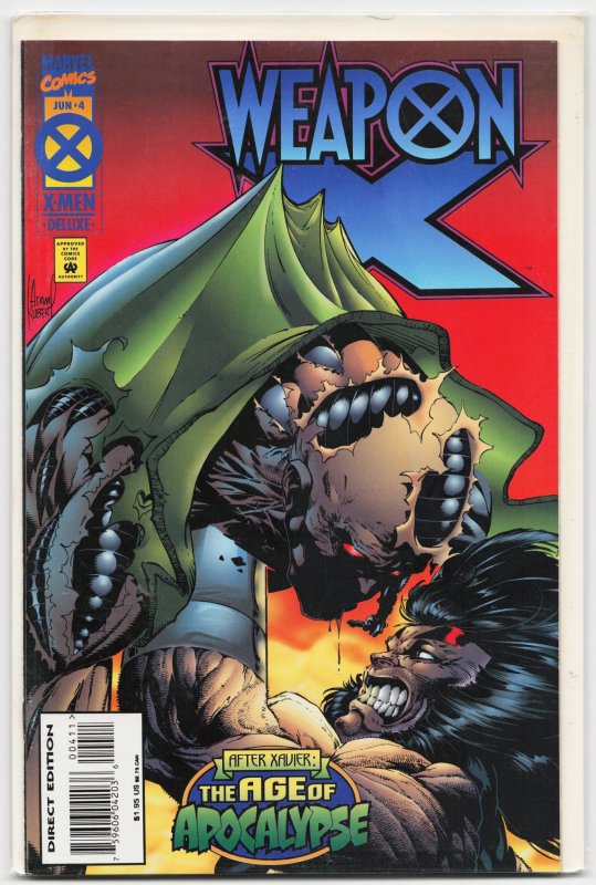 Weapon X #4 (Marvel Comics, 1995), raw, ungraded comic book — front cover