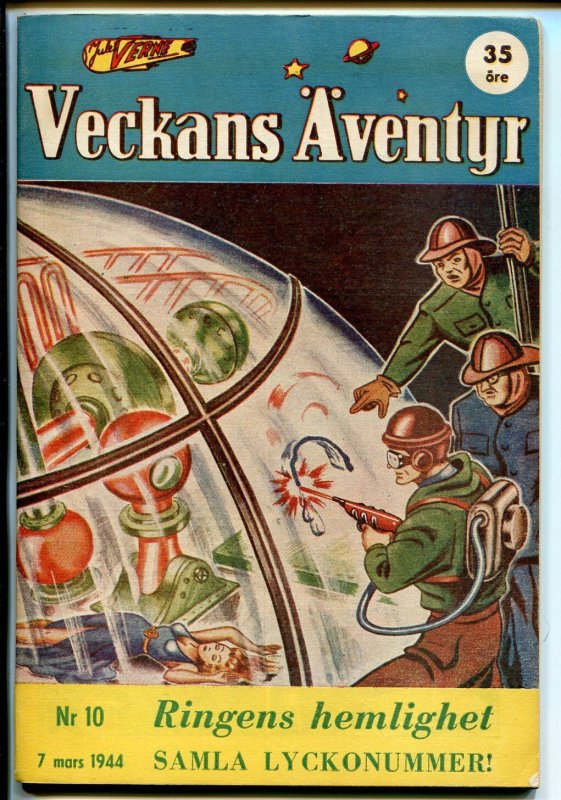 Jules Verne Veckans Aventyr Vol 5 #10 (1944), raw comic book in VF condition — front cover