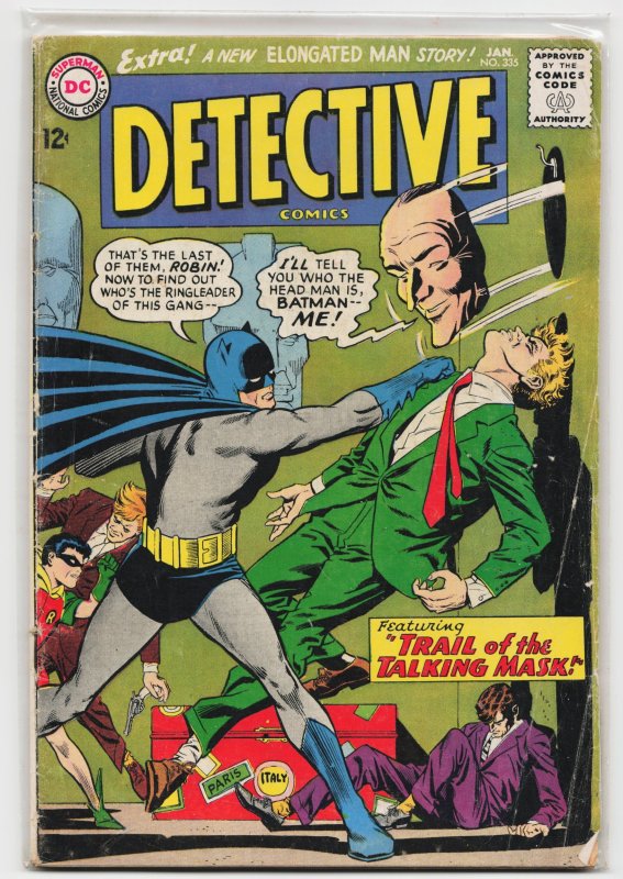 Detective Comics #335 (DC Comics, 1965), raw, ungraded comic book — front cover