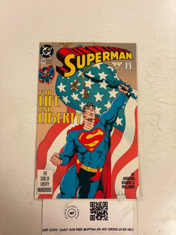 Superman #69 (DC Comics), raw comic book in NM condition — front cover