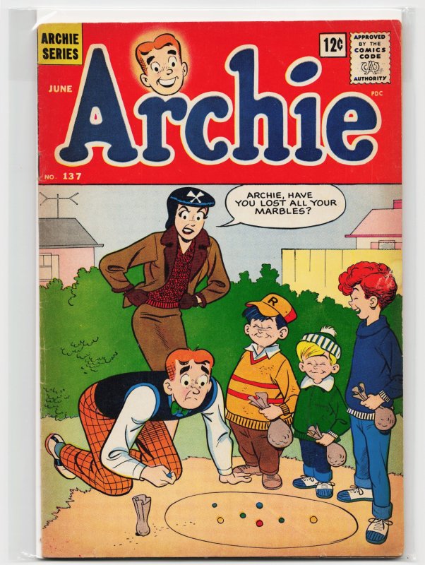 Archie #137 (Archie Comics, 1963), raw, ungraded comic book — front cover