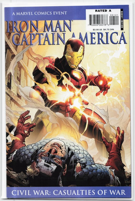 Iron Man/Captain America: Casualties of War (2007) Captain America (Marvel Comics, 2007), raw, ungraded comic book — front cover