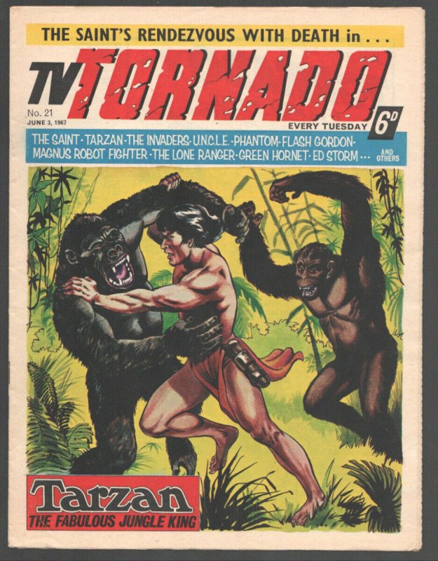 TV Tornado #21 (1967), raw, ungraded comic book — front cover