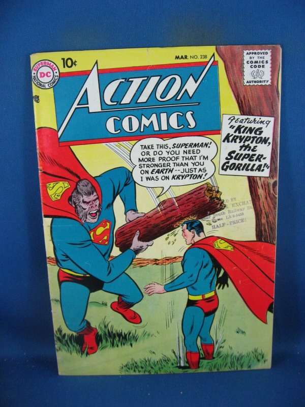Action Comics #238 (DC Comics, 1958), raw, ungraded comic book — front cover