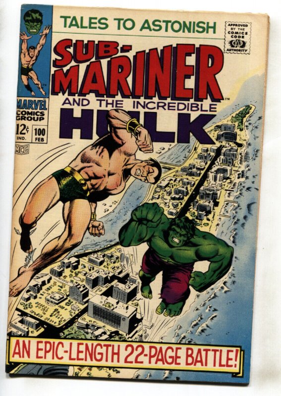 Tales to Astonish #100 (Marvel Comics, 1968), raw comic book in VF+ condition — front cover