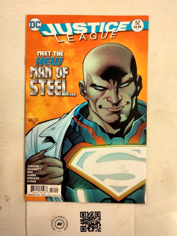 Justice League #52 (DC Comics), raw comic book in NM condition — front cover