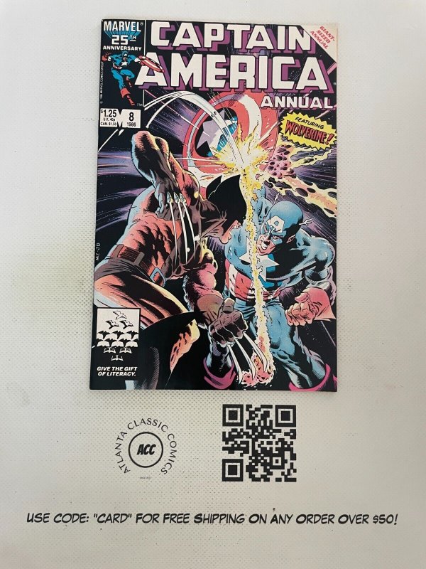 Captain America #8 (Marvel Comics, 1986), raw comic book in NM condition — front cover