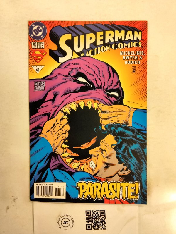 Action Comics #715 (DC Comics), raw comic book in NM condition — front cover