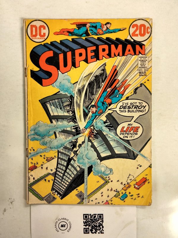 Superman #262 (DC Comics), raw comic book in VG condition — front cover