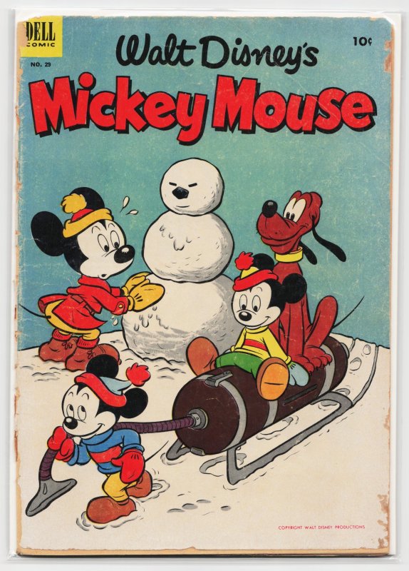 Mickey Mouse #29 (Dell, 1953), raw, ungraded comic book — front cover