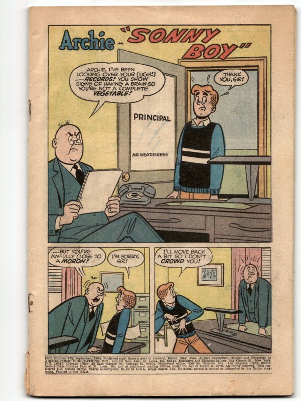 Pep Comics #173 (1964), raw, ungraded comic book — front cover