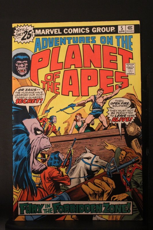 Adventures on the Planet of the Apes #5 (1976), raw comic book in NM- condition — front cover