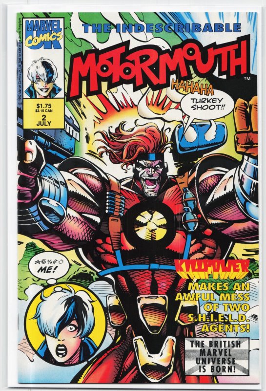 Motormouth & Killpower #2 (1992), raw, ungraded comic book — front cover