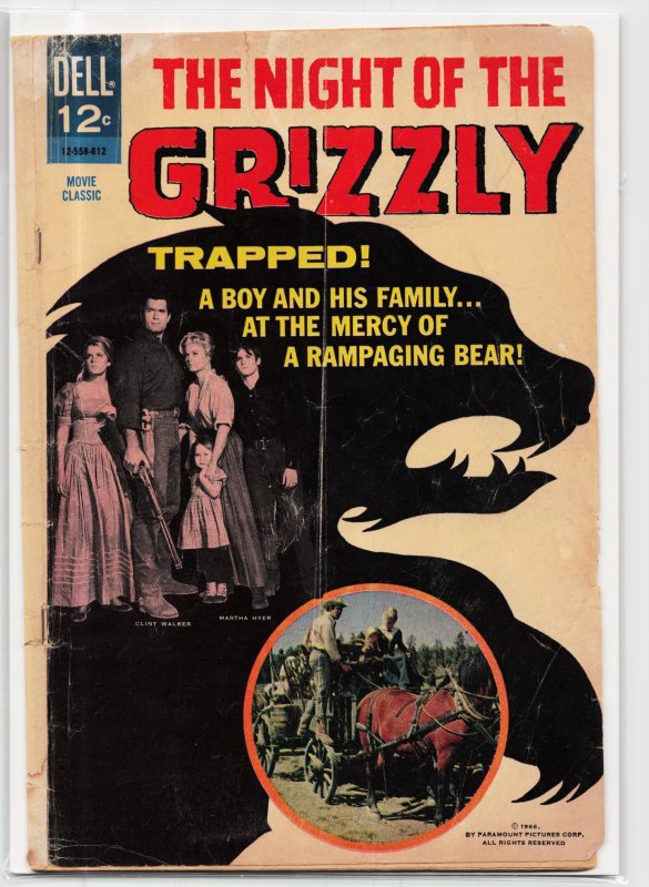 The Night of the Grizzly (1966) Big Jim Cole (1966), raw, ungraded comic book — front cover