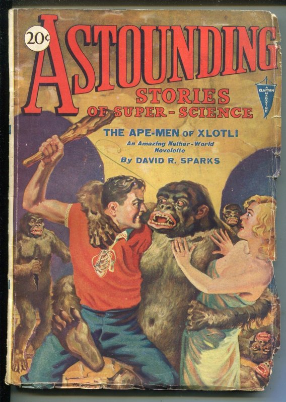 Pulp: Astounding Stories 12/1930-Clayton-Ape-Men OF XLOTLI-fn Minus, raw, ungraded comic book — front cover